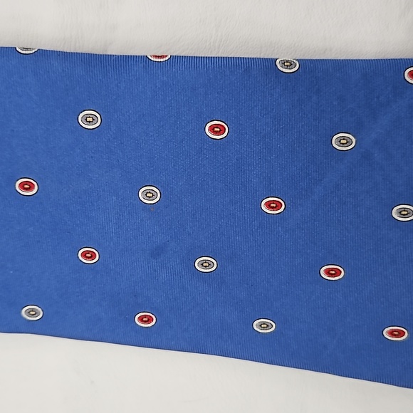 Christan Dior Blue Print Silk Neck Tie - Picture 4 of 9